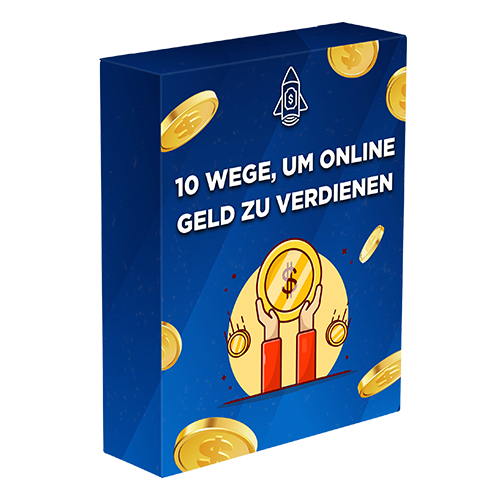Anbieter-Mockup des digitalen Guides 10 Wege, um online Geld zu verdienen