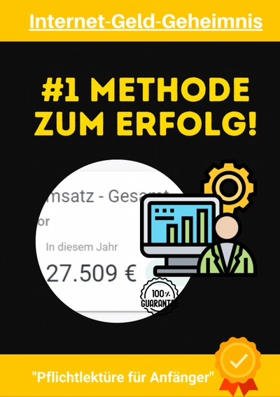 Schwarz-gelbes E-Book-Cover, wie es im Digistore24-Checkout erscheint